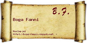Boga Fanni névjegykártya